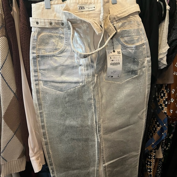 Metallic denim zara skirt - Picture 6 of 8